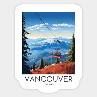 A Pop Art Travel Print of Vancouver - Canada Sticker